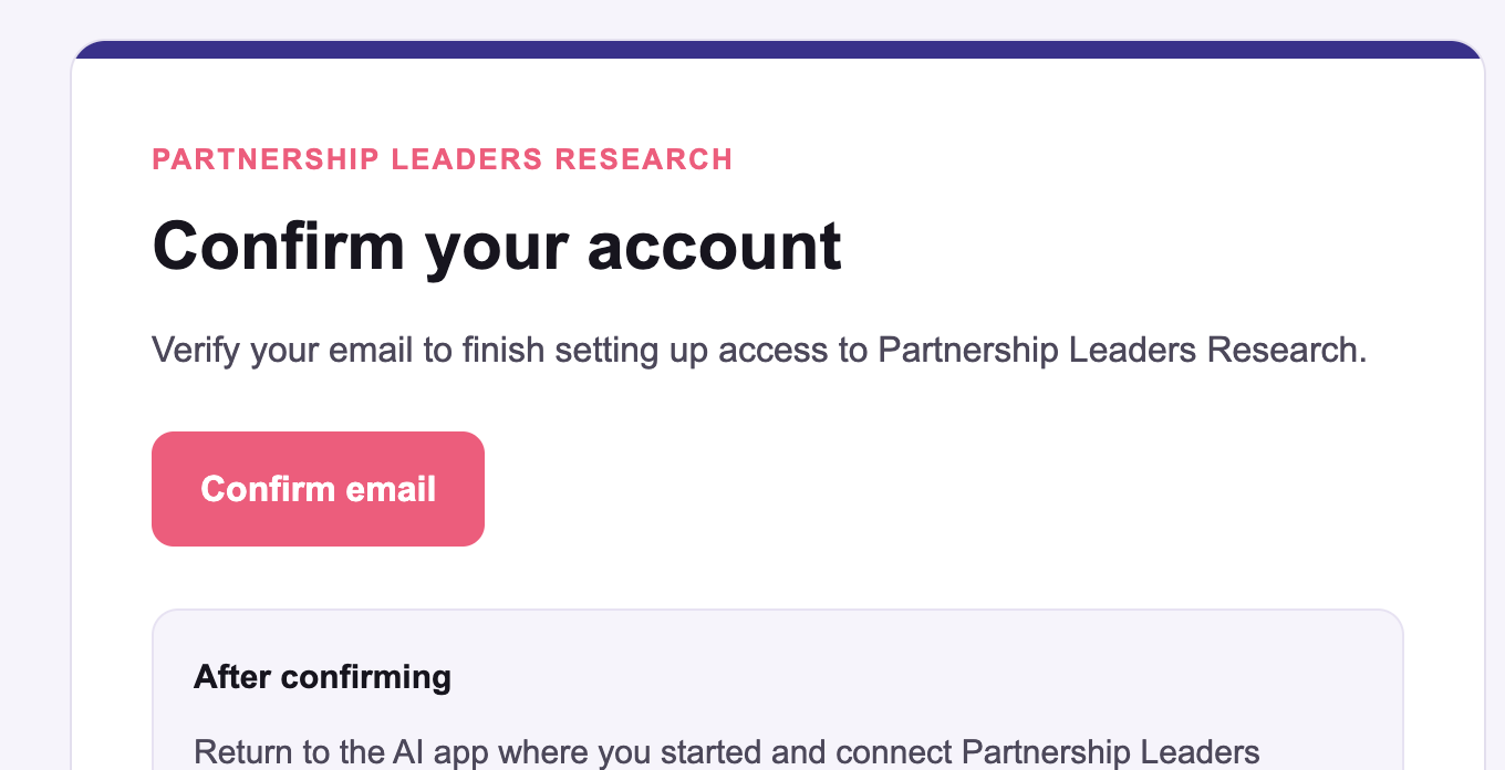 Confirm your account verification email with the Confirm email button